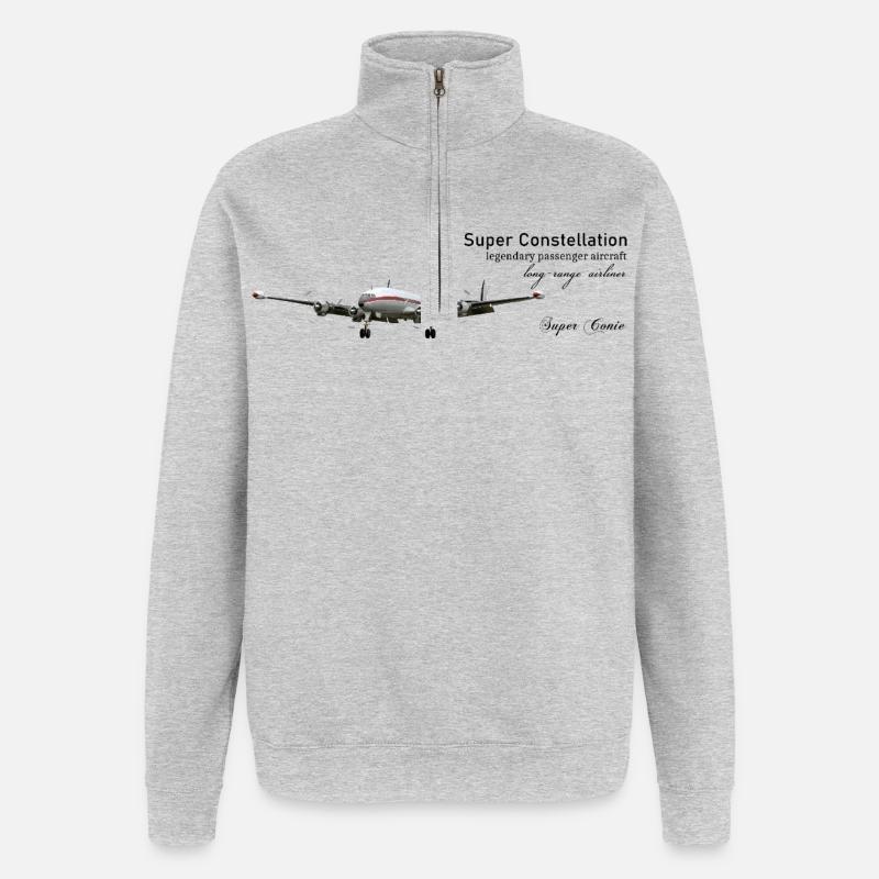 Super Constellation - Sweat à zip 1/4 - gris chiné