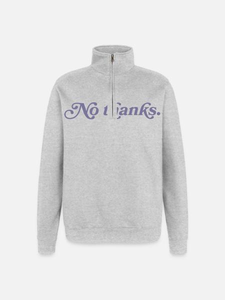 No thank you. - Quarter-Zip Sweatshirt - heather grey