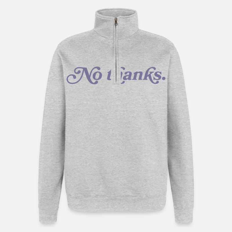 Nein, danke. - Quarter-Zip-Sweatshirt - Grau meliert