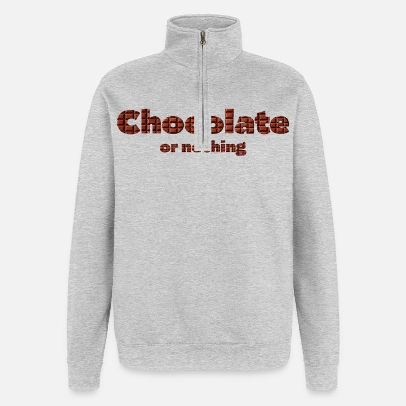 Chocolate pattern with 3D effect - Quarter-Zip Sweatshirt - heather grey