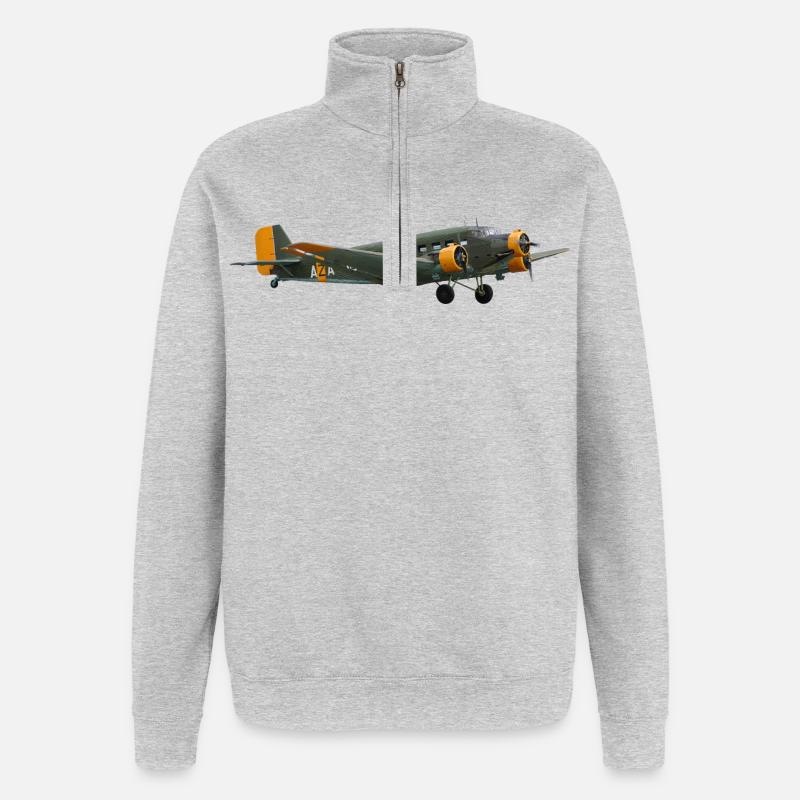 Ju 52 - Sweat à zip 1/4 - gris chiné