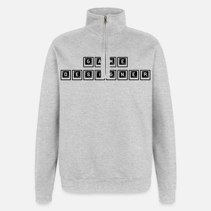 Conception de jeux - Sweat à zip 1/4 - gris chiné