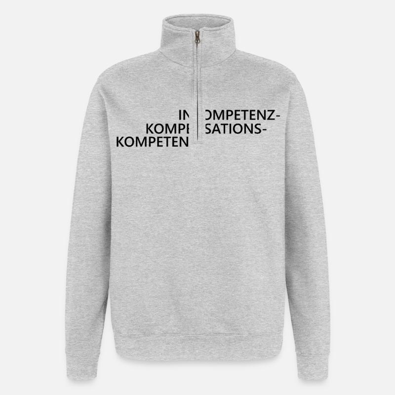Inkompetenzkompensationskompetent Büro Humor Chef - Quarter-Zip-Sweatshirt - Grau meliert