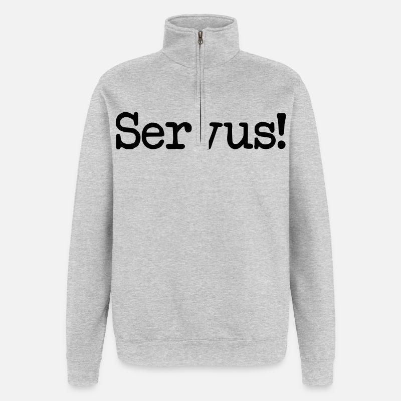 Servus! - Quarter-Zip-Sweatshirt - Grau meliert