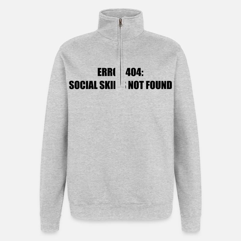 Erreur 404 Compétences Sociales Absentes - Sweat à zip 1/4 - gris chiné