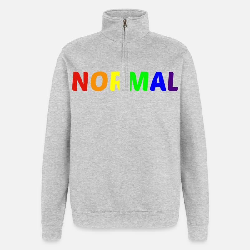 NORMAL - Sweat à zip 1/4 - gris chiné