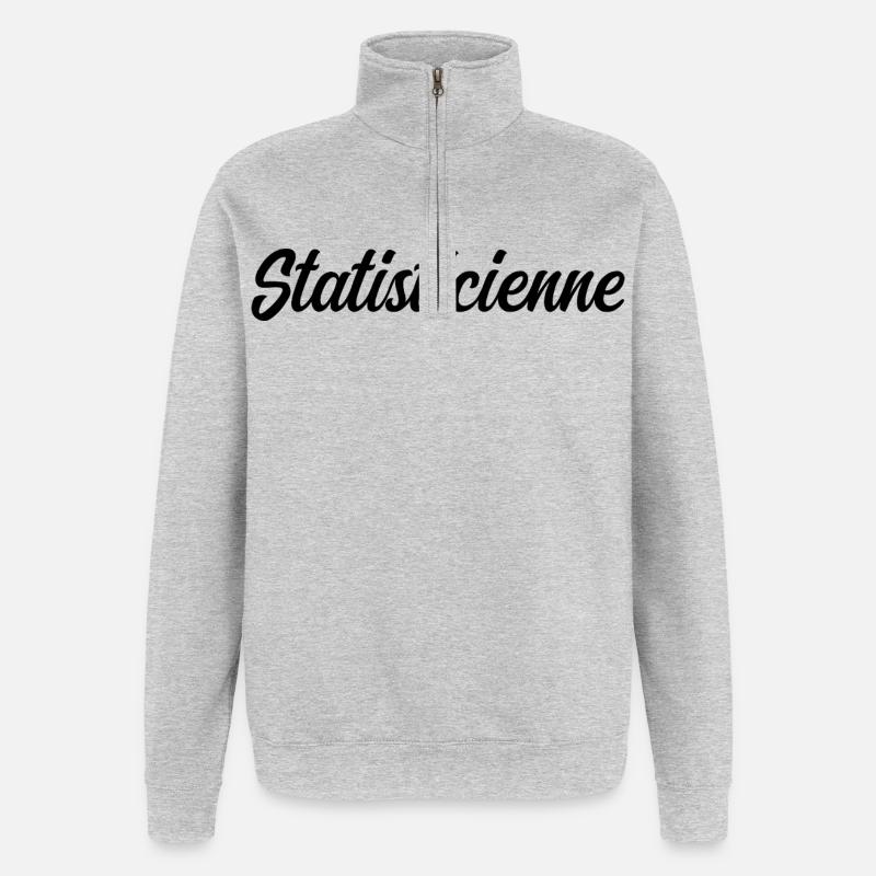Statisticienne Analyse Données Mathématiques Pro - Sweat à zip 1/4 - gris chiné