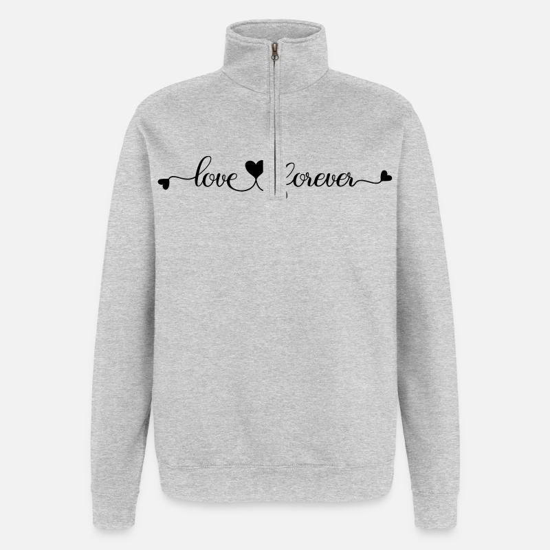 Love Forever - Sweat à zip 1/4 - gris chiné