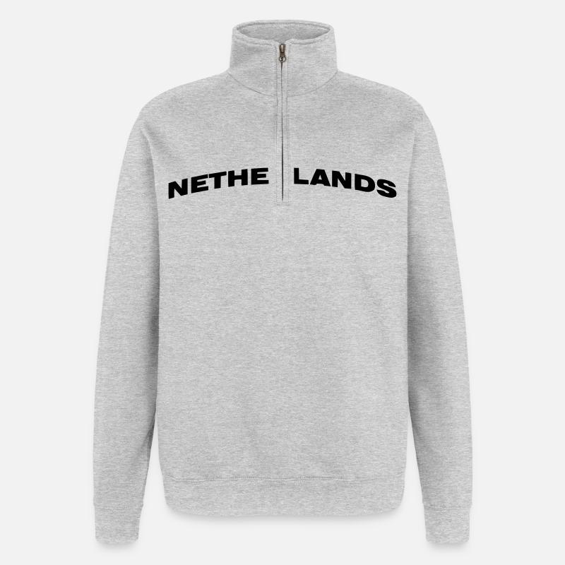 Niederlande - Quarter-Zip-Sweatshirt - Grau meliert