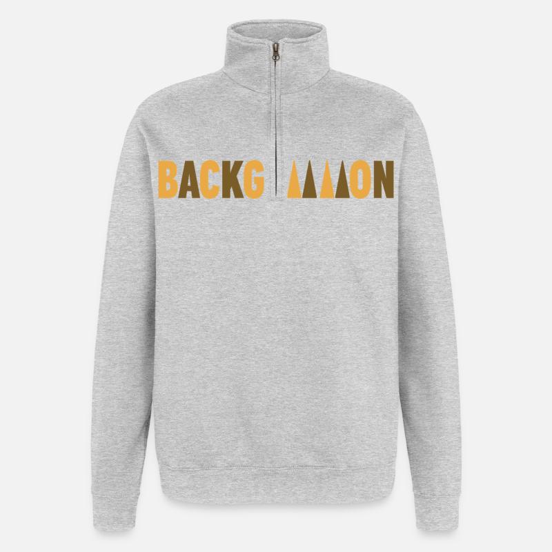 backgammon - Sweat à zip 1/4 - gris chiné