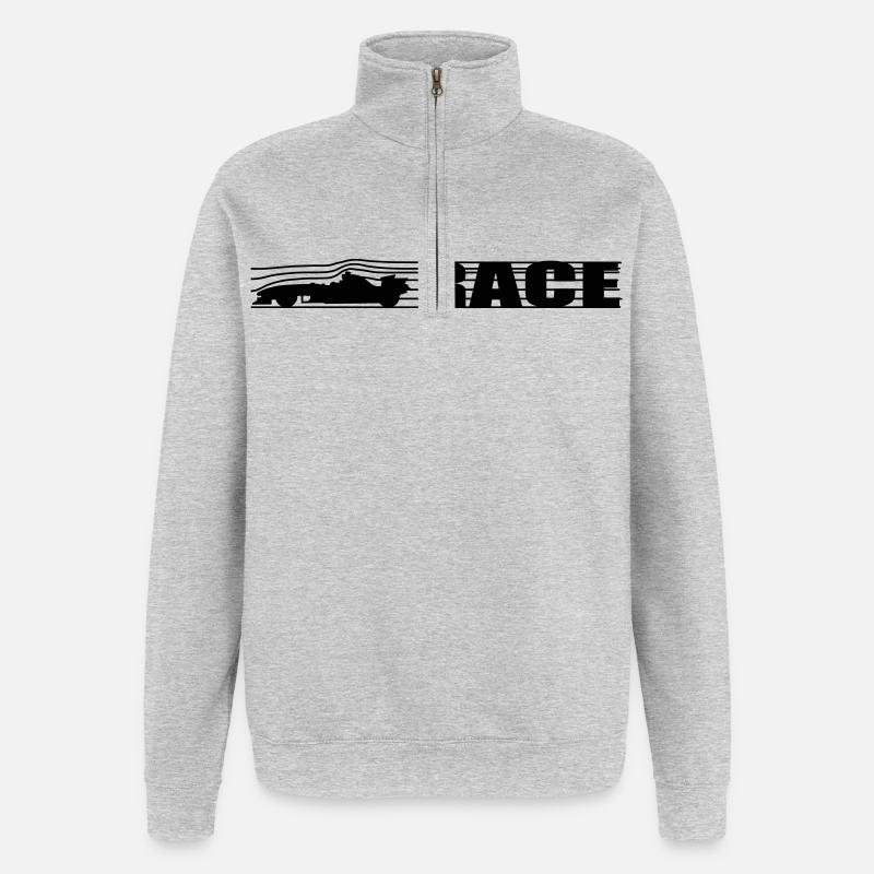 Course - Sweat à zip 1/4 - gris chiné