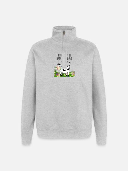 Time spent in nature - Quarter-Zip Sweatshirt - heather grey