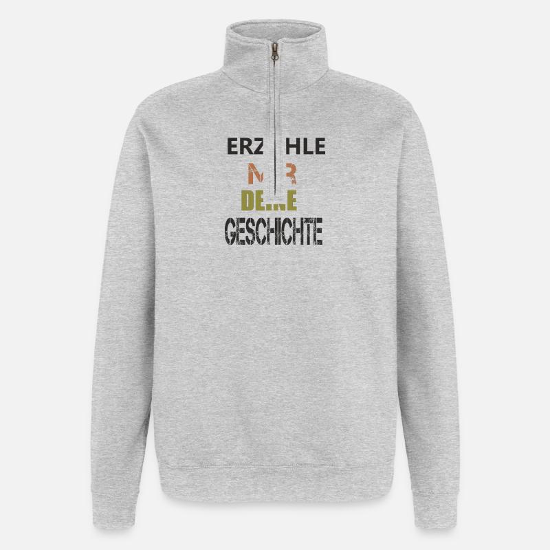 ERZÄHLE MIR DEINE GESCHICHTE - Quarter-Zip-Sweatshirt - Grau meliert