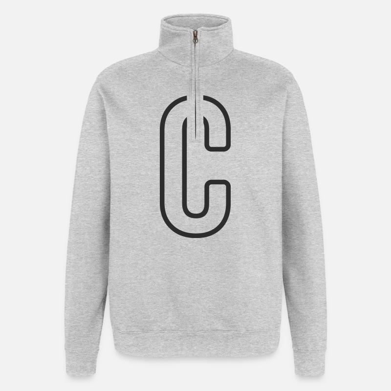 Buchstabe C Typodesign - Quarter-Zip-Sweatshirt - Grau meliert