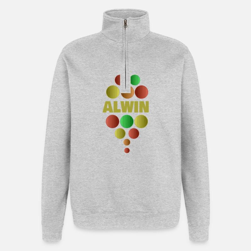 Alwin als Schule - Quarter-Zip-Sweatshirt - Grau meliert