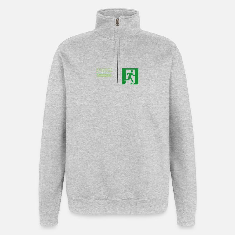 Emergency EXIT Green Flag - Quarter-Zip Sweatshirt - heather grey
