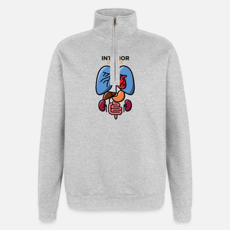 Interior Design - Quarter-Zip Sweatshirt - heather grey