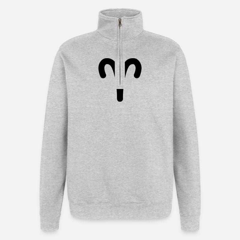 Widder Sternzeichen Widder - Quarter-Zip-Sweatshirt - Grau meliert
