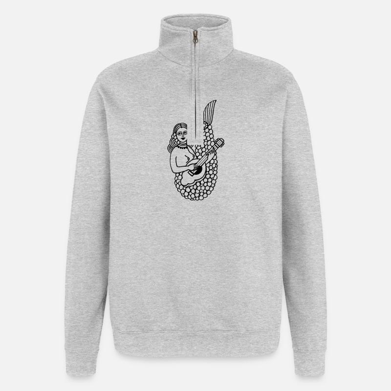 Sirène - Sweat à zip 1/4 - gris chiné