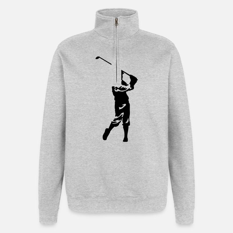 Golf - Sweat à zip 1/4 - gris chiné