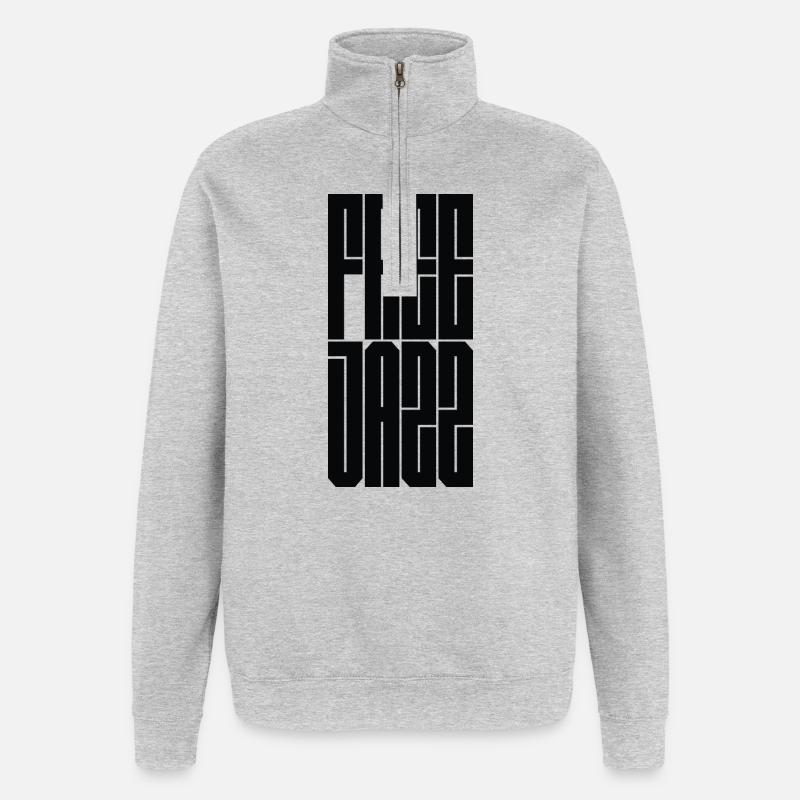 Conception du logo Free Jazz - Sweat à zip 1/4 - gris chiné