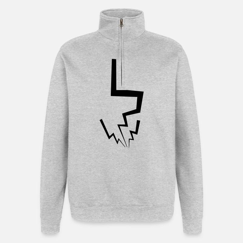 Éclair - Sweat à zip 1/4 - gris chiné