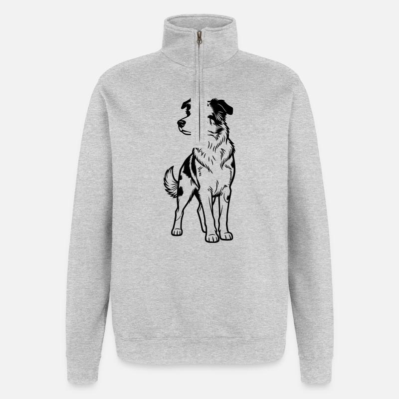 Australian Shepherd - Quarter-Zip Sweatshirt - heather grey