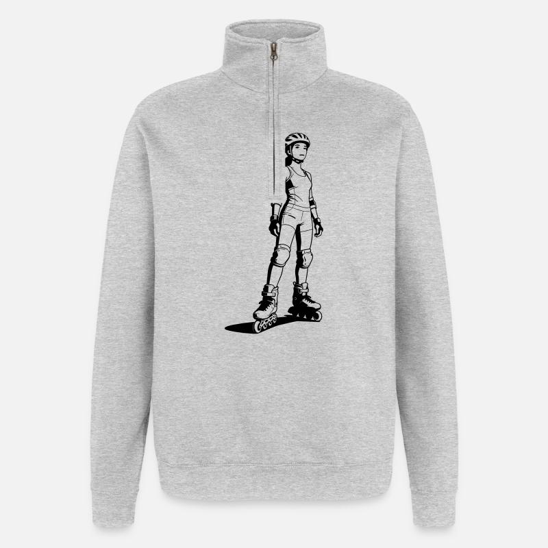 inline skating - Quarter-Zip Sweatshirt - heather grey