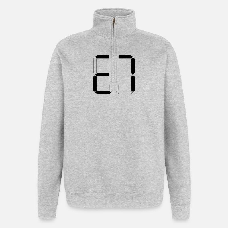 NUMMER 27 Siebenundzwanzig Geschenk Digital - Quarter-Zip-Sweatshirt - Grau meliert