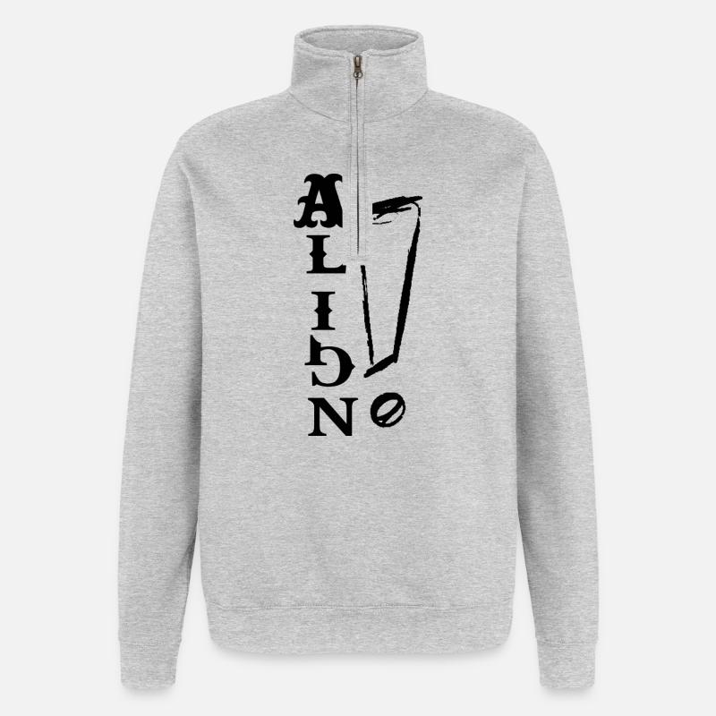 ALIGN – Signature Design - Sweat à zip 1/4 - gris chiné