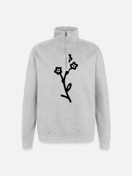 Flower - Quarter-Zip Sweatshirt - heather grey
