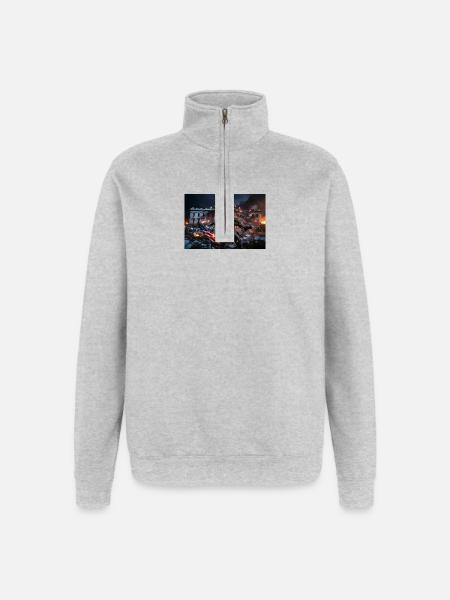 Bouffon danse - Sweat à zip 1/4 - gris chiné