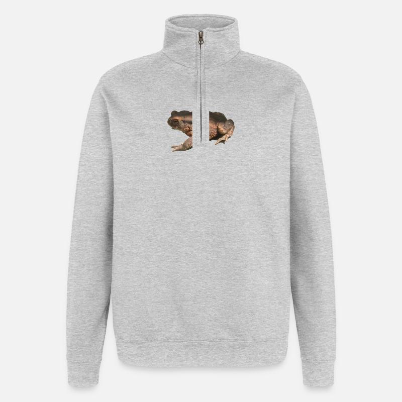 crapaud - Sweat à zip 1/4 - gris chiné