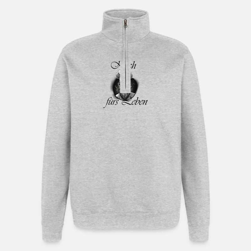 Koch fürs Leben - Quarter-Zip-Sweatshirt - Grau meliert