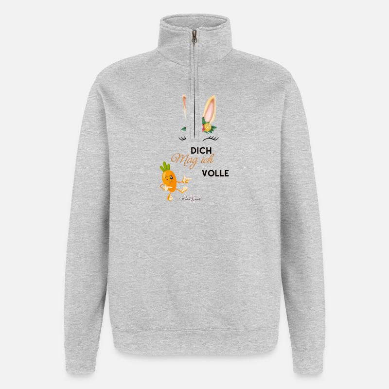 Kuschelige Bunny Blumen Krone - Quarter-Zip-Sweatshirt - Grau meliert