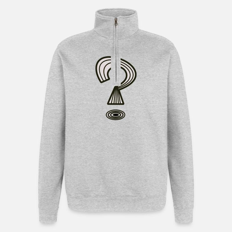 Point d’interrogation de Cean - Sweat à zip 1/4 - gris chiné