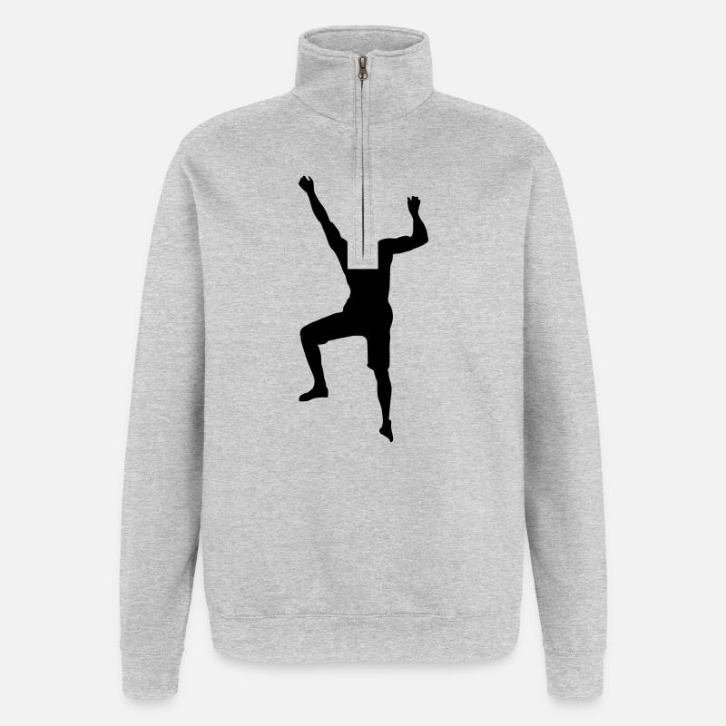Climbing Power Man – Boulder Challenge - Quarter-Zip Sweatshirt - heather grey