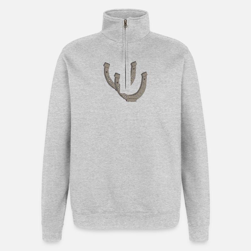 hufeisen gewebe - Quarter-Zip-Sweatshirt - Grau meliert