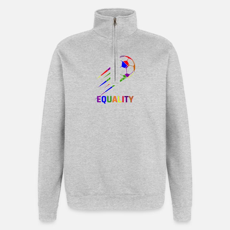 Fußball Regenbogen WM Equality - Quarter-Zip-Sweatshirt - Grau meliert