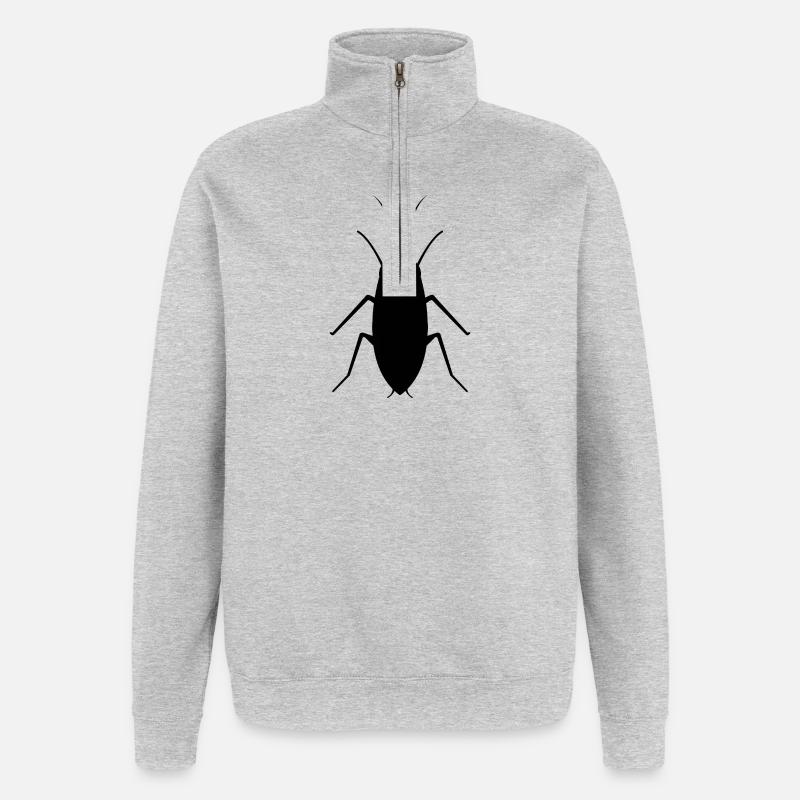cafard - Sweat à zip 1/4 - gris chiné