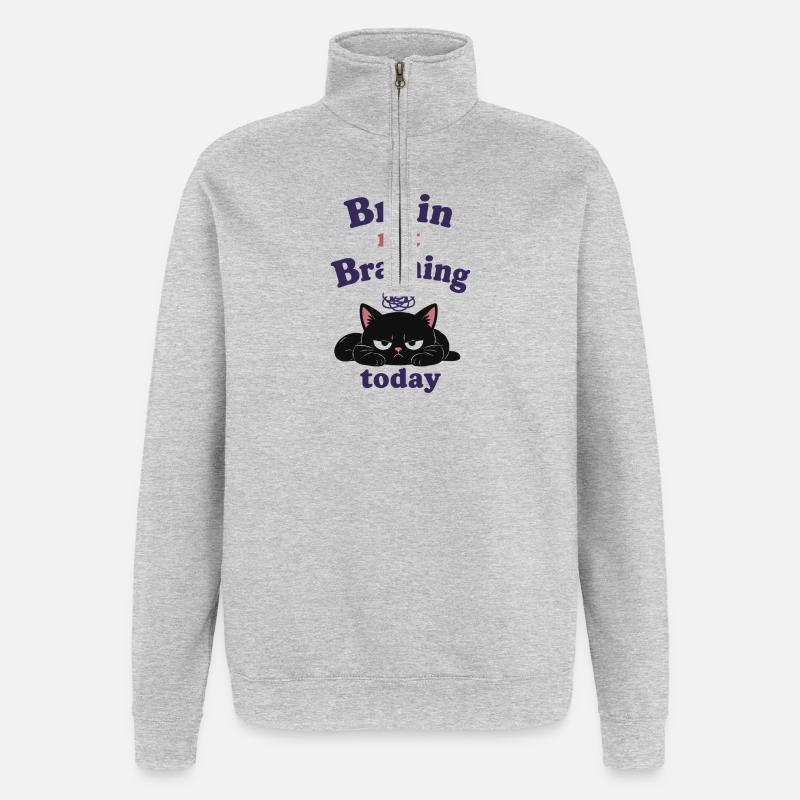 Brain not Braining Today - Quarter-Zip Sweatshirt - heather grey