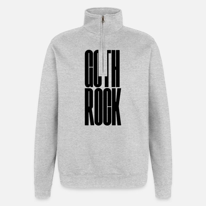 Goth-Rock-Typografie-Logodesign - Quarter-Zip-Sweatshirt - Grau meliert