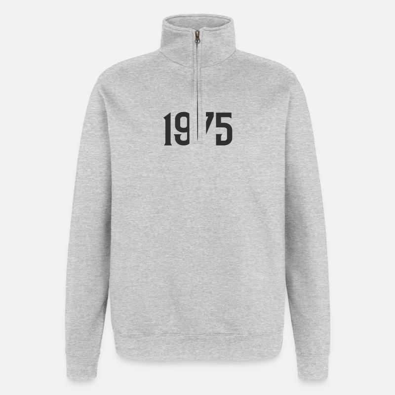 1975 - Sweat à zip 1/4 - gris chiné