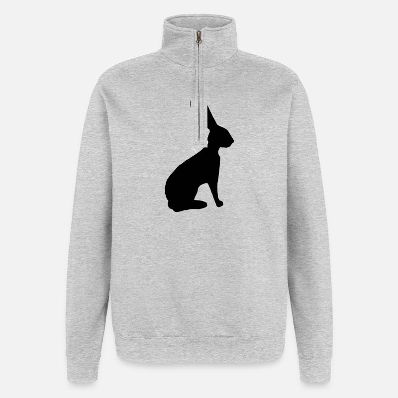 Customizable lievre pattern - Quarter-Zip Sweatshirt - heather grey