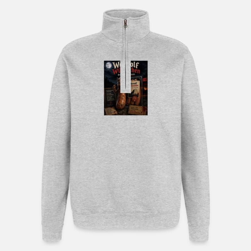 Werwolf Würstchen  - Quarter-Zip-Sweatshirt - Grau meliert