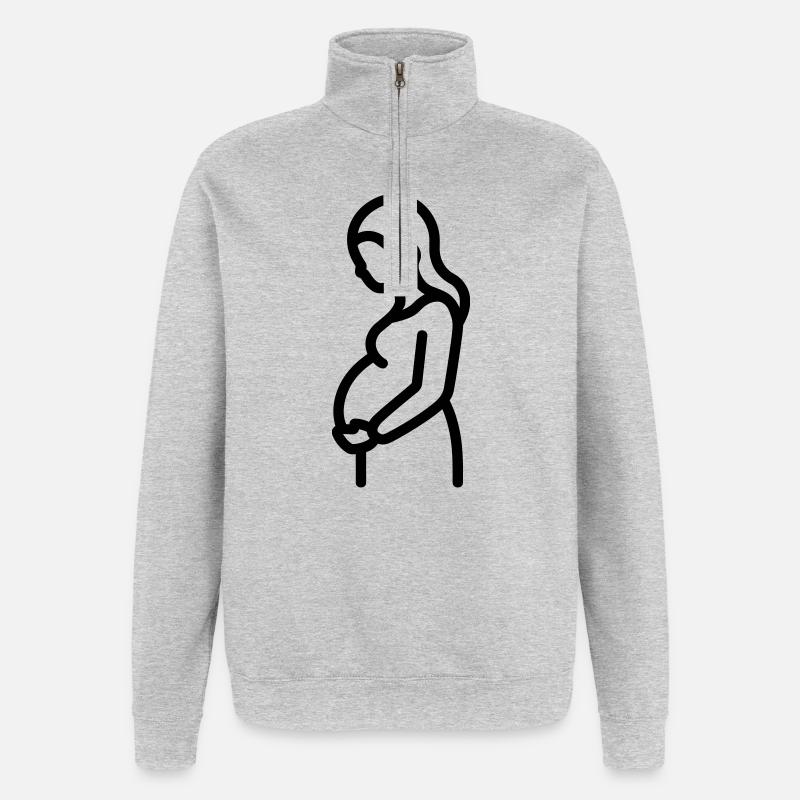 pregnancy - Quarter-Zip Sweatshirt - heather grey