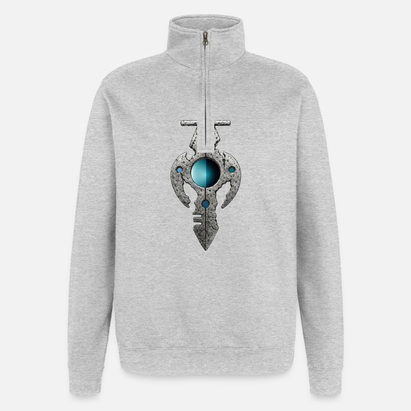 Fragment Sacré – Sigil Mystique - Sweat à zip 1/4 - gris chiné