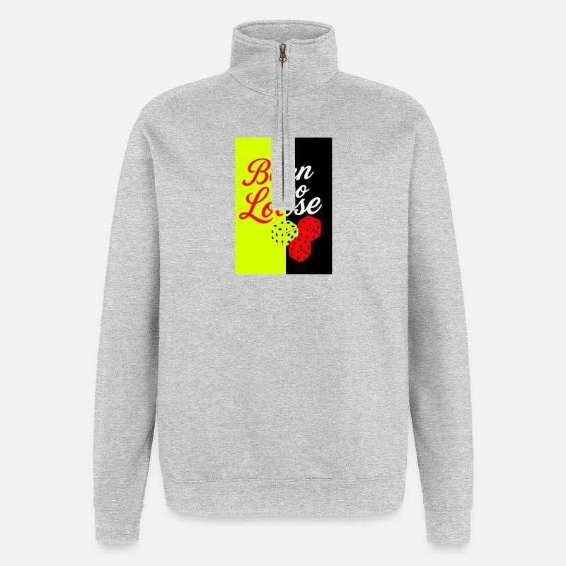 Conception de dés et de citations - Sweat à zip 1/4 - gris chiné