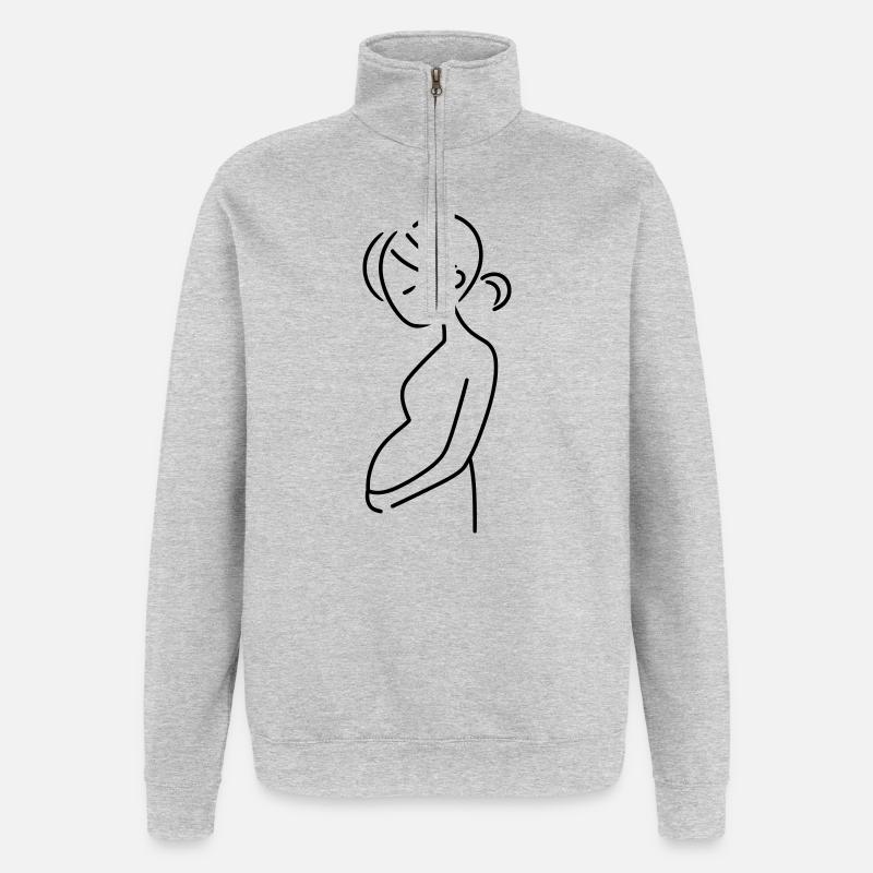 enceinte - Sweat à zip 1/4 - gris chiné