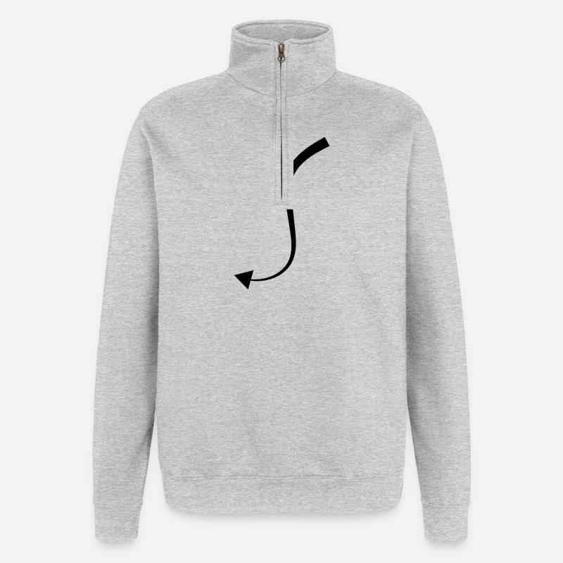 Queue du Diable - Sweat à zip 1/4 - gris chiné
